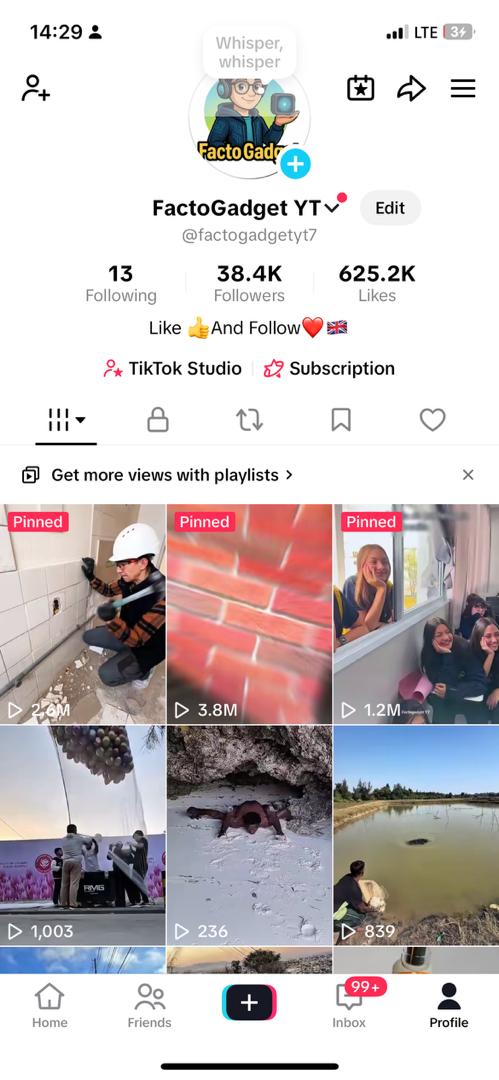 Old UK tiktok 38k followers high quality