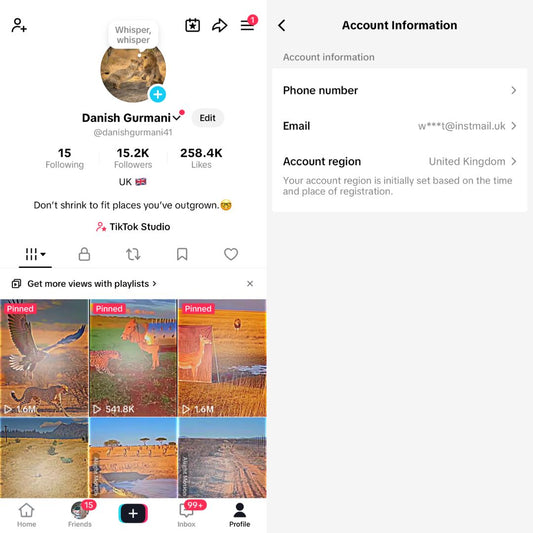 Old UK tiktok 15k real followers high quality