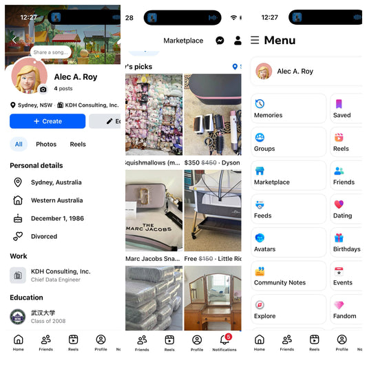 Australia Facebook create profile